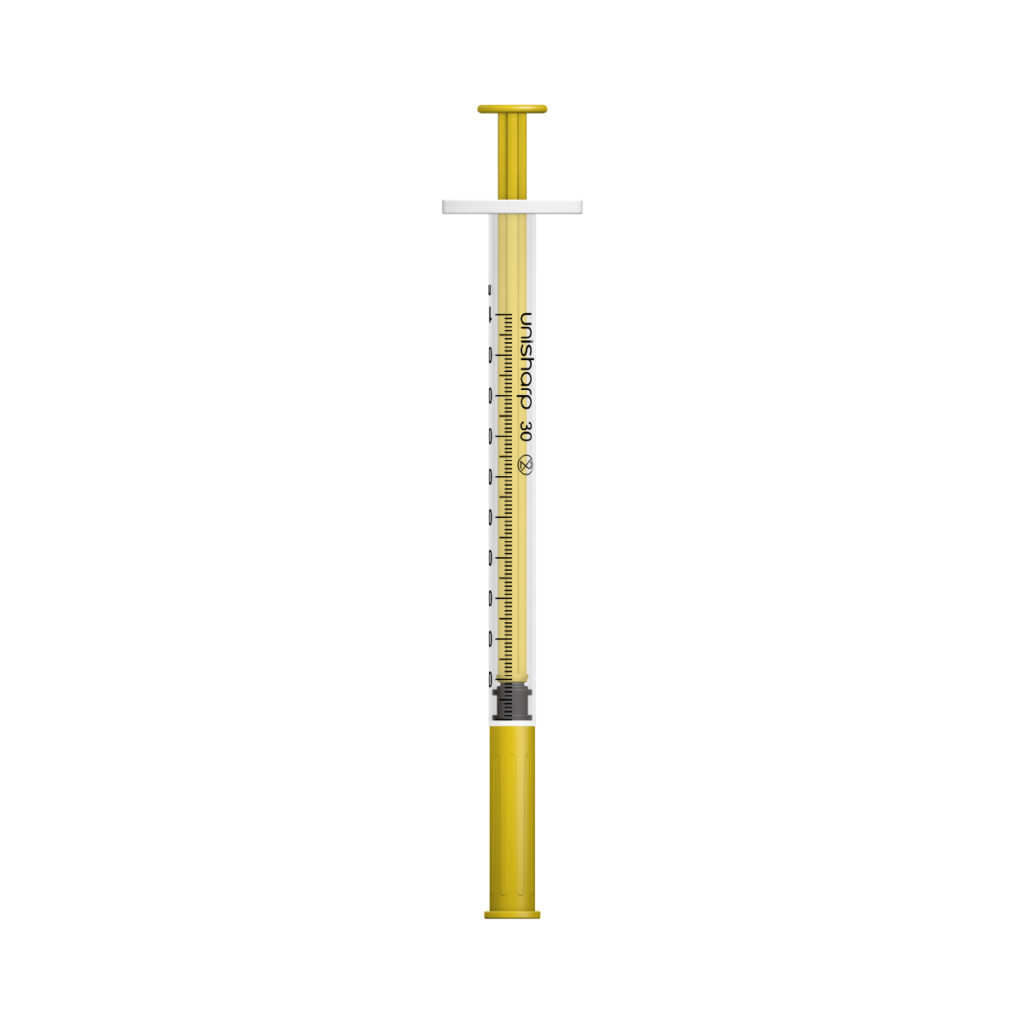 1mL 30G Fixed Needle Syringe + FREE Alcohol Swabs